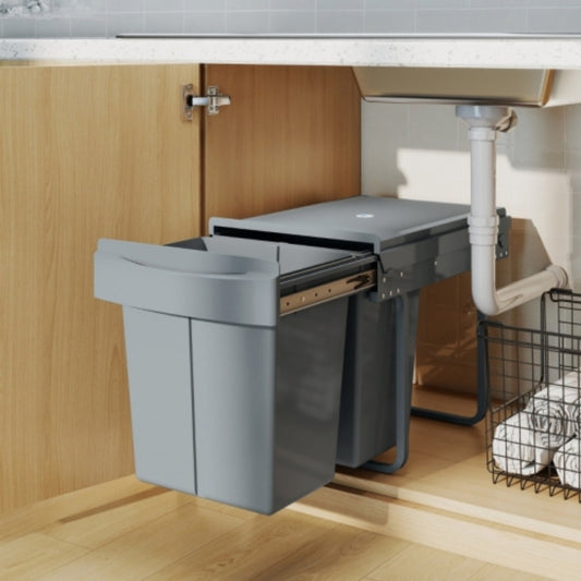 poubelle coulissante sous comptoir 40L double bac SubtleBin