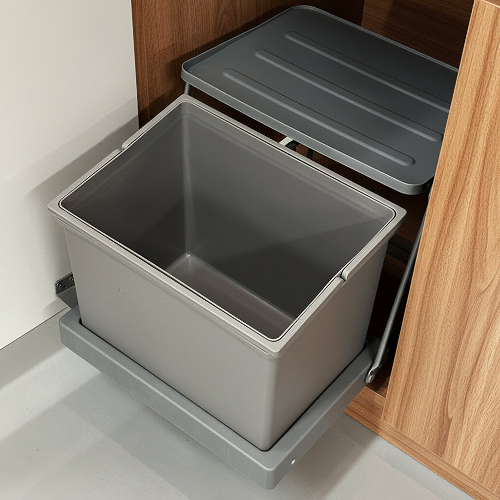 Poubelle coulissante sous evier 16L couvercle hermétique SinkMate Bin16L
