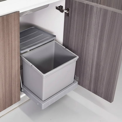 Poubelle coulissante sous evier grise discrète cuisine moderne SinkMate Bin16L