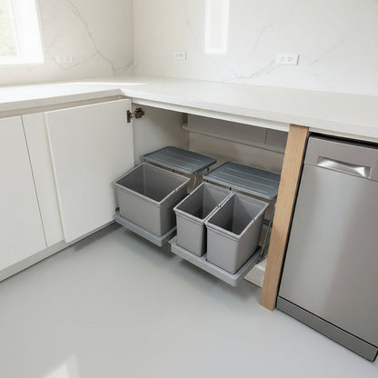 Poubelle coulissante sous evier métal anticorrosion résistant humidité SinkMate Bin16L