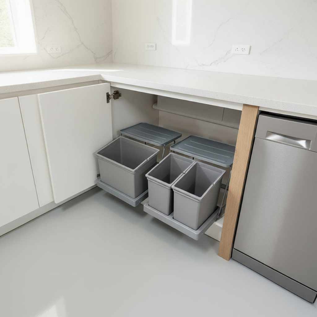 poubelle coulissante sous evier métal anticorrosion résistant humidité SinkMate