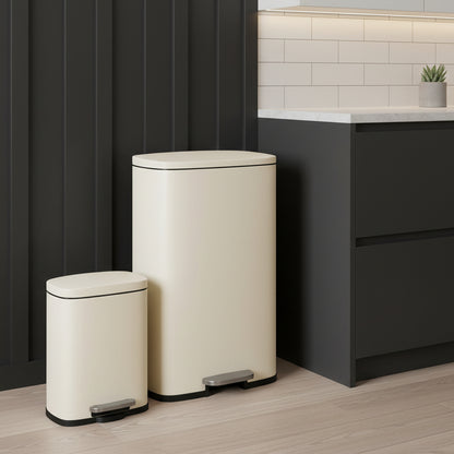 Poubelle cuisine 50l acier brossé poignée dorsale duo assorti DuoClean