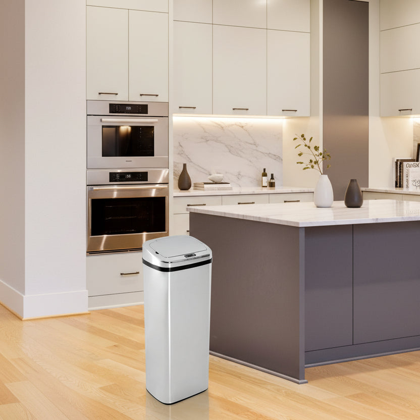 Poubelle cuisine 50l infrarouge étanche grande capacité design Pureva 50