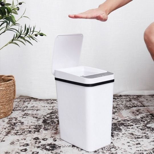 poubelle cuisine automatique blanche ouverture automatique mains libres HygiaTouch