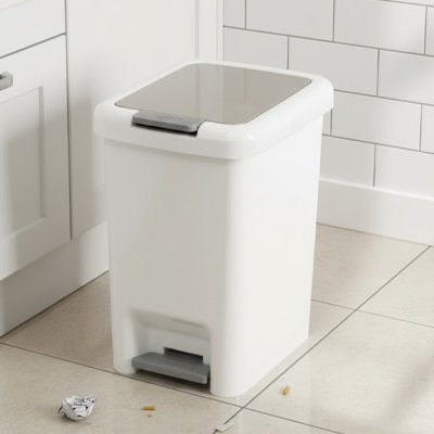 poubelle cuisine design minimal blanc pour espace compact EasyPedal