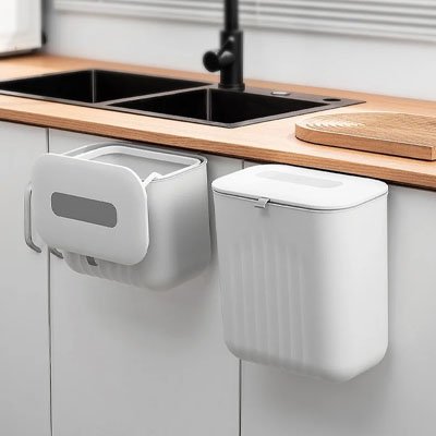 poubelle cuisine sous evier ouverture coulissante facile SpaceSaver Bin