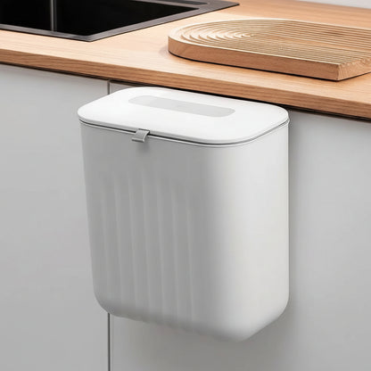 poubelle cuisine sous evier suspendue porte blanche 11L SpaceSaver Bin