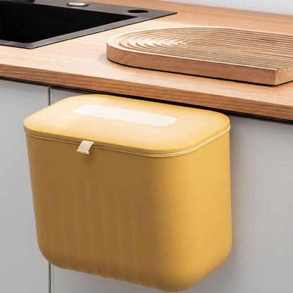 poubelle cuisine sous evier suspendue porte Jaune 7L SpaceSaver Bin