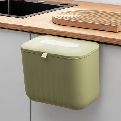 poubelle cuisine sous evier suspendue porte verte 7L SpaceSaver Bin