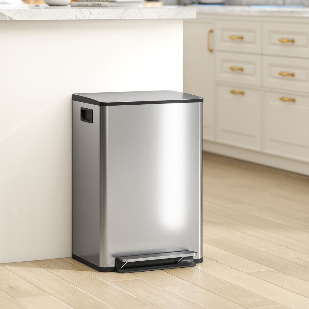 poubelle de cuisine 50l moderne familial quotidien pratique AuraSteel50