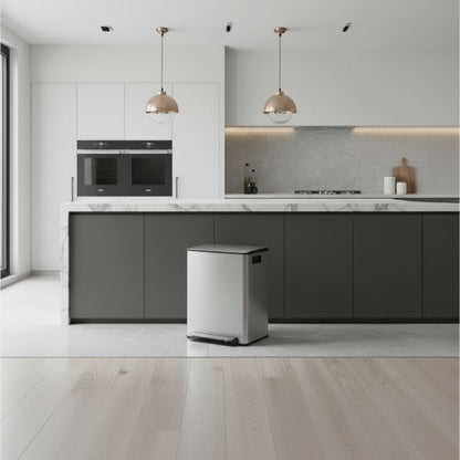 poubelle de cuisine 50l pedale robuste mains libres hygienique AuraSteel50