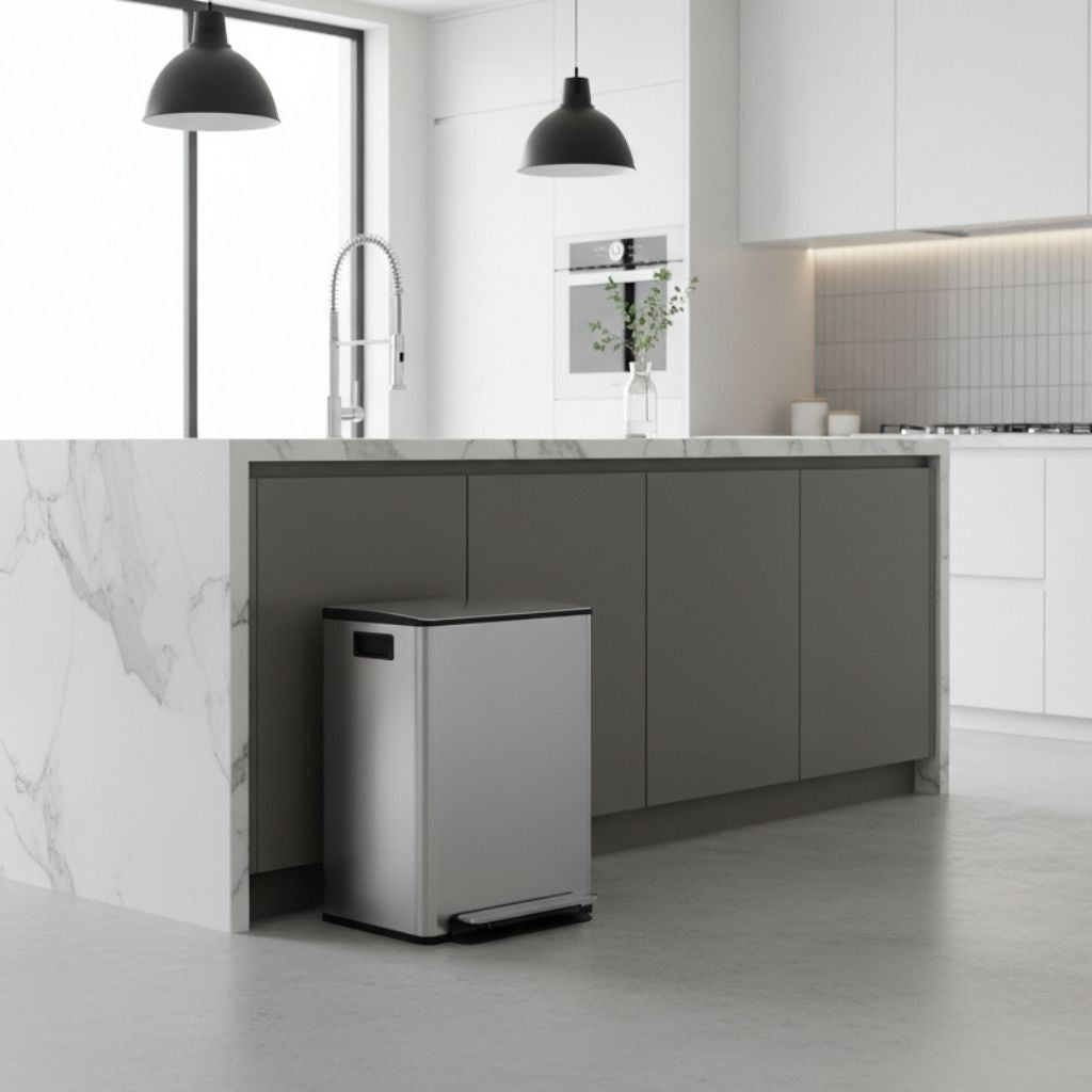 poubelle de cuisine 50l systeme anti-odeur air frais AuraSteel50