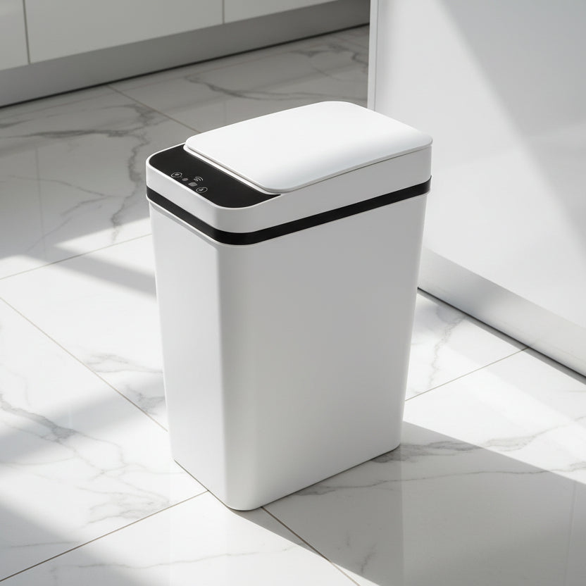 poubelle de cuisine design blanc moderne HygiaTouch