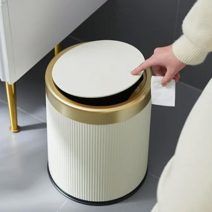 poubelle de cuisine design élégant finition bicolore beige doré NordikBin