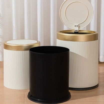 poubelle de cuisine moderne texture rainurée noir beige NordikBin
