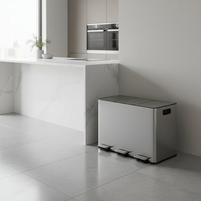 poubelle de cuisine tri acier fermeture douce silencieuse RecyNova