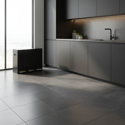 poubelle de tri acier inoxydable anti odeurs familiale durable TripleCleanBlack