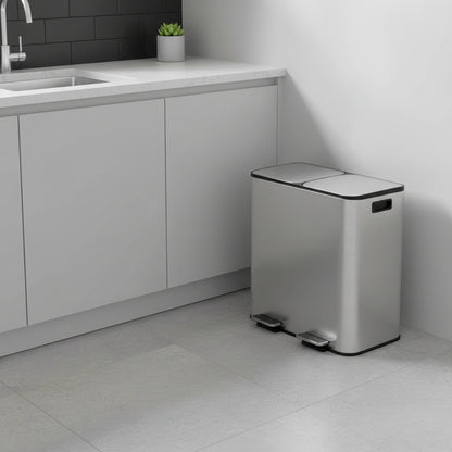 poubelle de tri cuisine compacte anti traces elegante moderne Binova