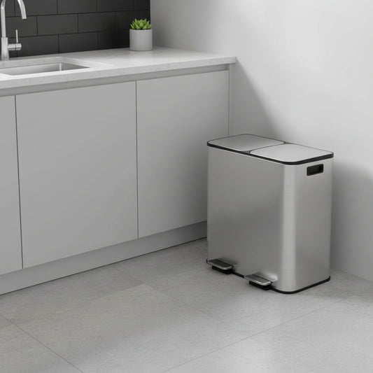 poubelle de tri cuisine compacte anti traces elegante moderne Binova