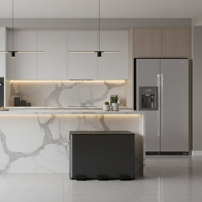 poubelle de tri cuisine pedale mains libres silencieuse TripleSort