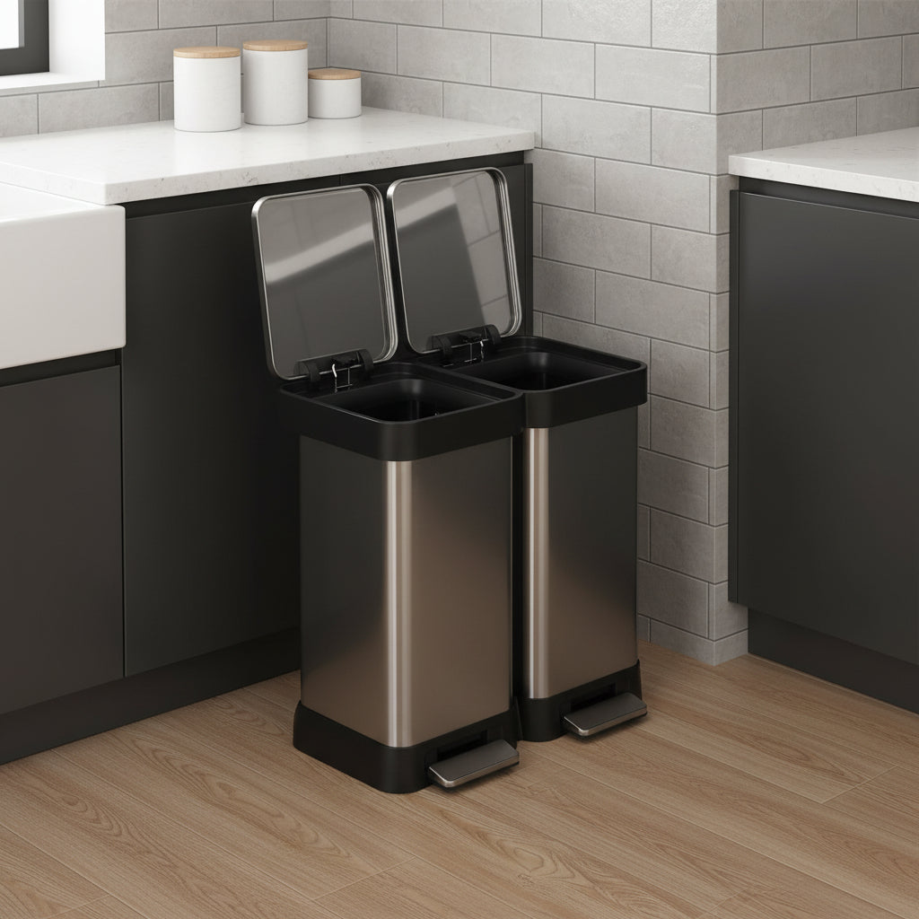poubelle de tri selectif seaux amovibles facile nettoyage EcoDual