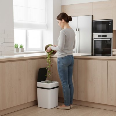 poubelle electrique compacte usage hygiénique Silentouch