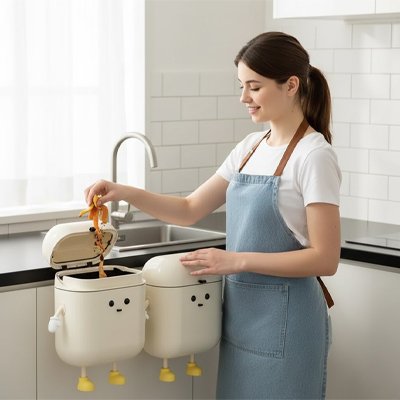 poubelle en plastique ouverture basculante pratique AeroClean