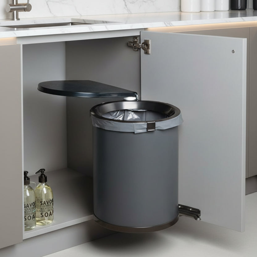 Poubelle encastrable sous évier ouverture automatique pivotante SwingBin30L