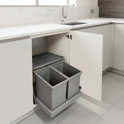 poubelle encastrable sous evier structure métallique déploiement silencieux CabinGuard14L