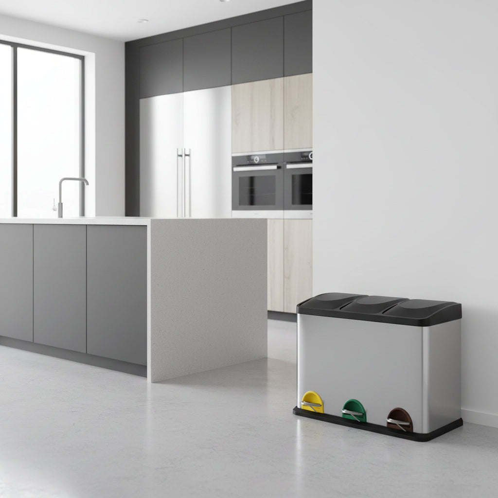 poubelle pour tri selectif cuisine design compact elegante TriHarmony
