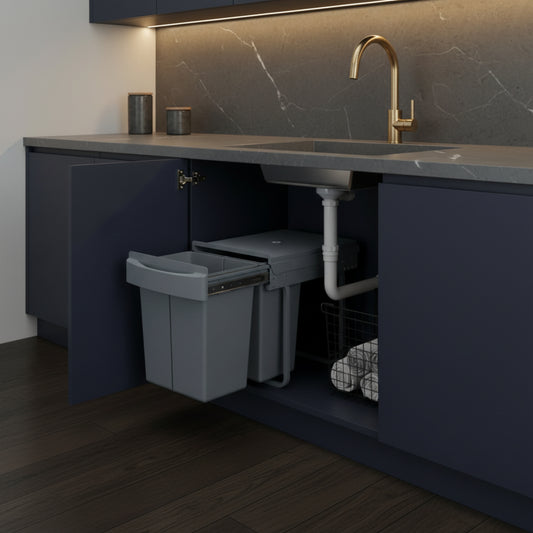 Poubelle sous évier coulissante tri sélectif 2x20L SlideBin Duo40L