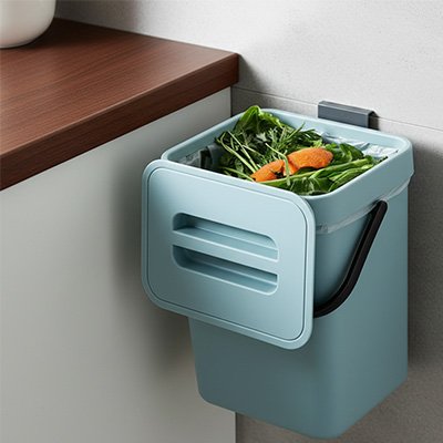 Poubelle sous evier couvercle ventilé anti-odeur HangBin Pasel