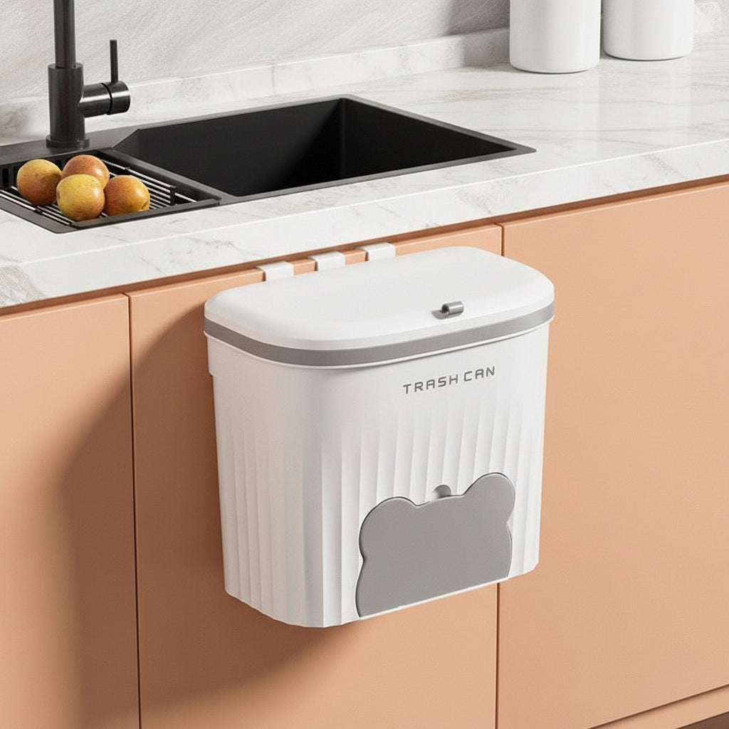 Poubelle sous evier cuisine 8,5L creme capacité optimale rangement CuisineNette