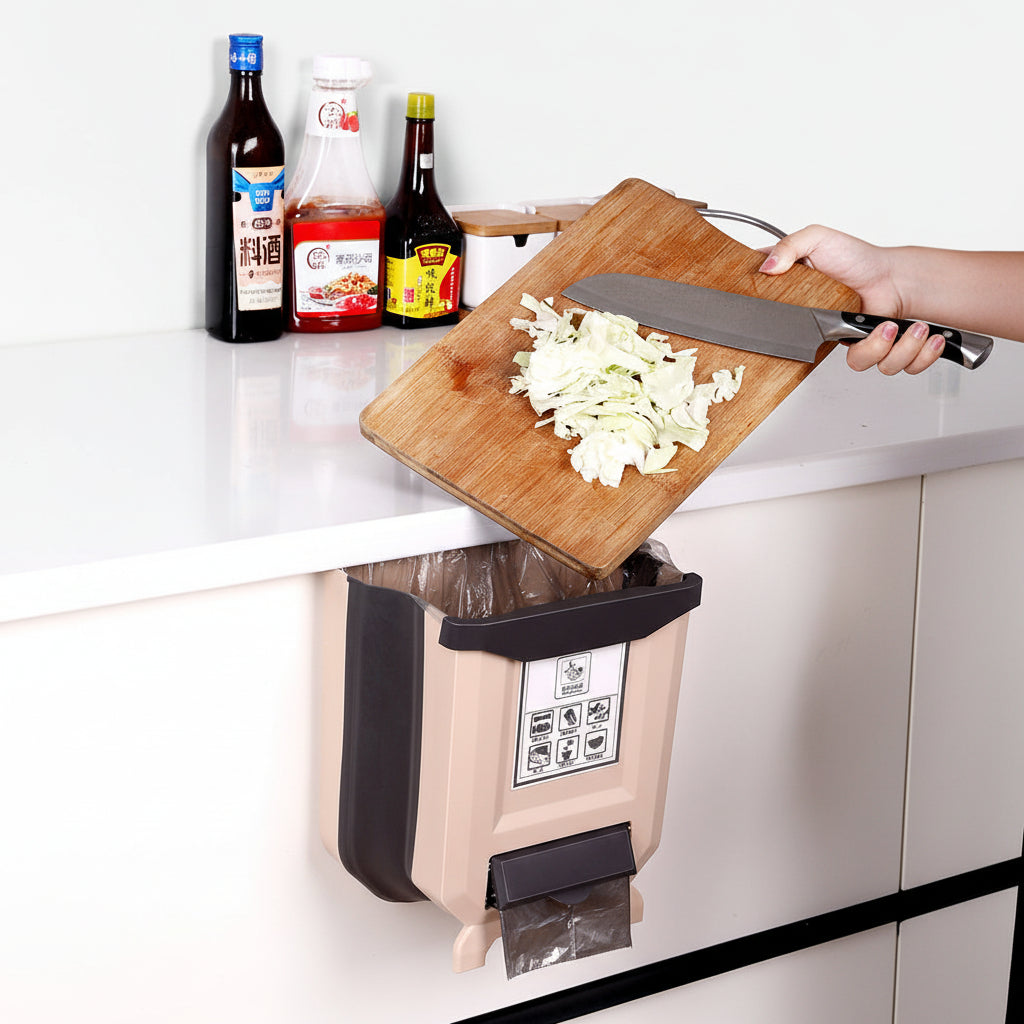 Poubelle sous evier design blanc moderne rangement SmartPlie