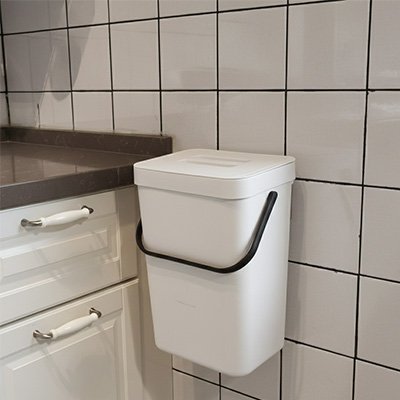 Poubelle sous evier design minimaliste moderne blanc HangBin Pasel