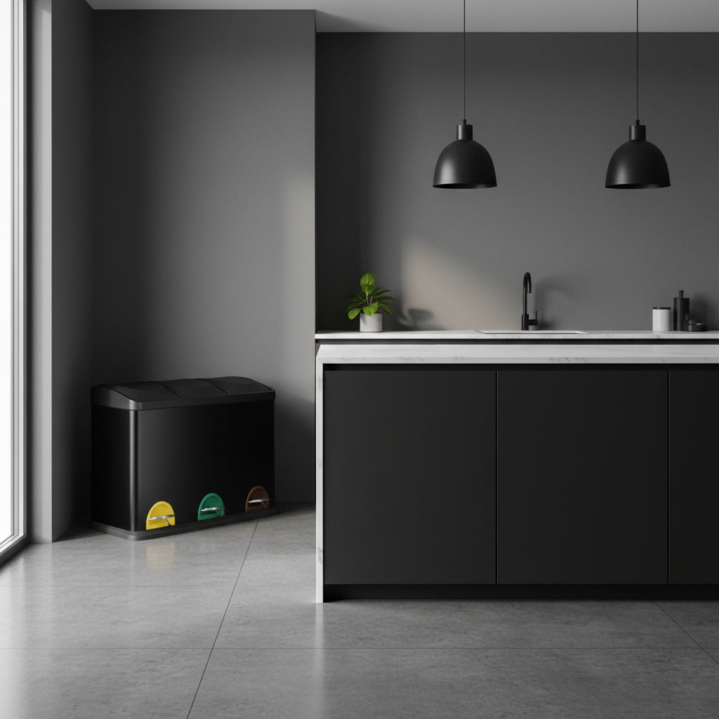 poubelle tri selectif cuisine pedale anti odeurs hermetique design TriHarmonyPlus