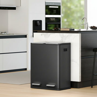 Poubelle tri sélectif sans montage prête emploi immédiat EcoElegance Duo60L