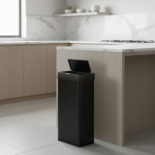 poubelles automatiques 50l acier inoxydable capteur infrarouge silencieuses MotionLuxeSingle 50