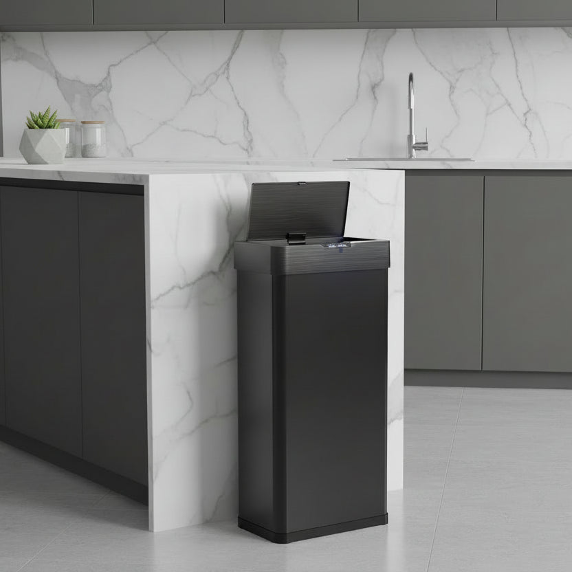 Poubelles automatiques 50l capteur infrarouge ouverture simple noir MotionLuxeSingle50