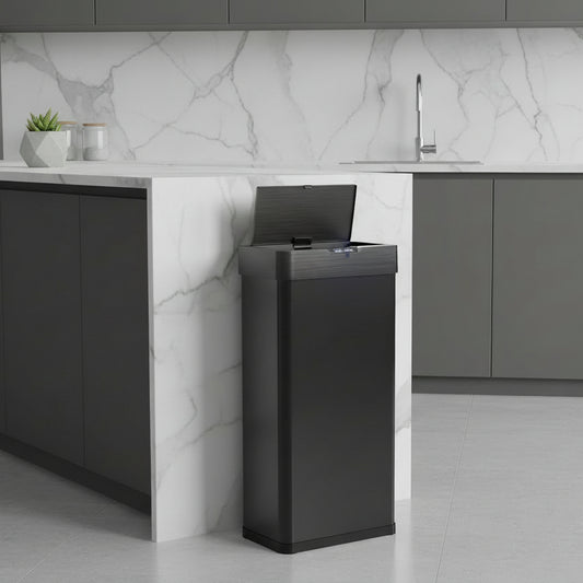 Poubelles automatiques 50l capteur infrarouge ouverture simple noir MotionLuxeSingle50
