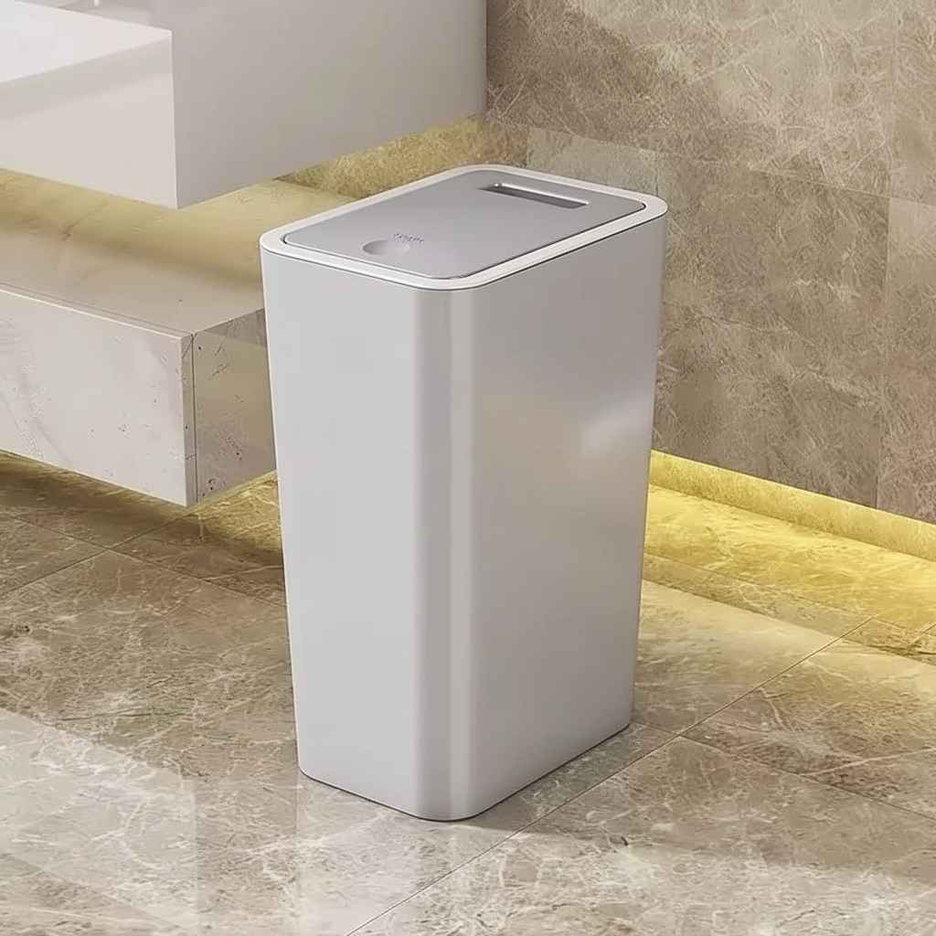 poubelles de cuisine design minimaliste ouverture hygiénique grise LineaTouch