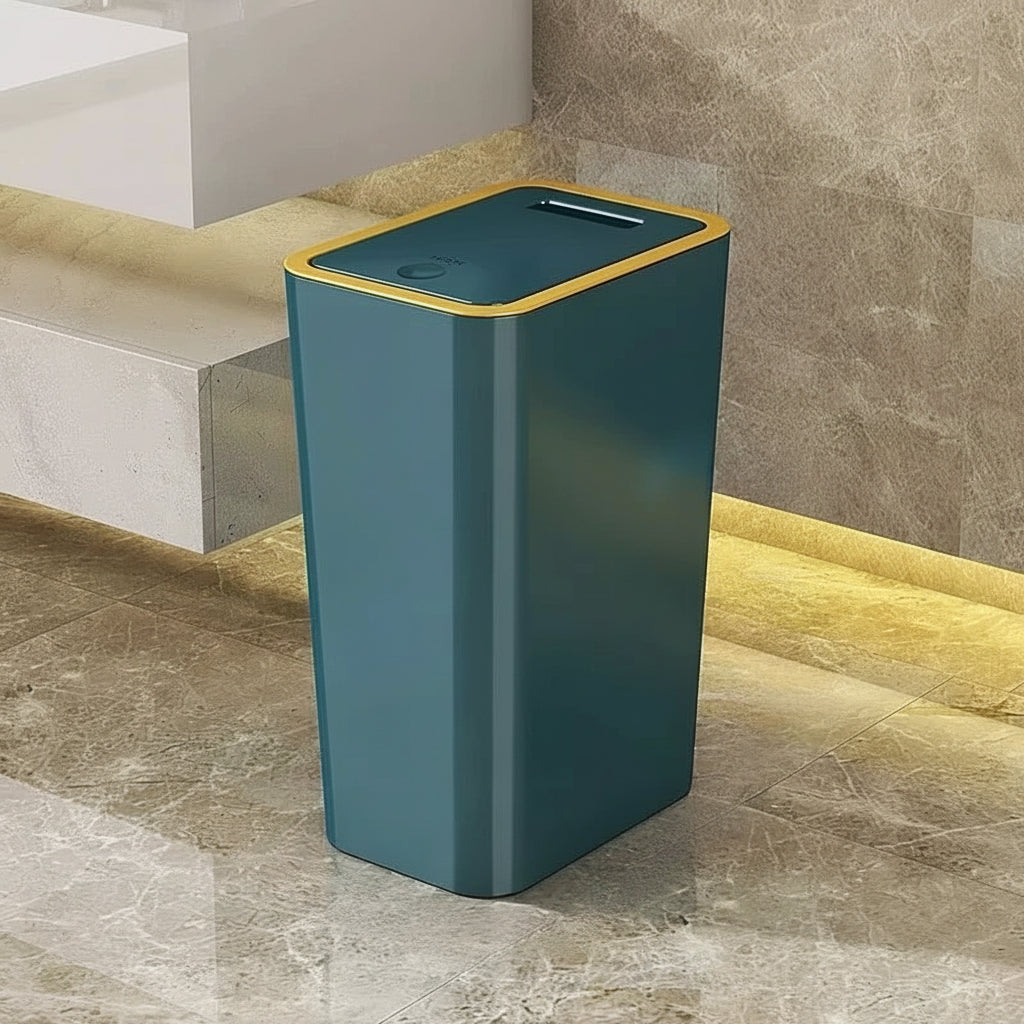 poubelles de cuisine design minimaliste ouverture hygiénique vert LineaTouch