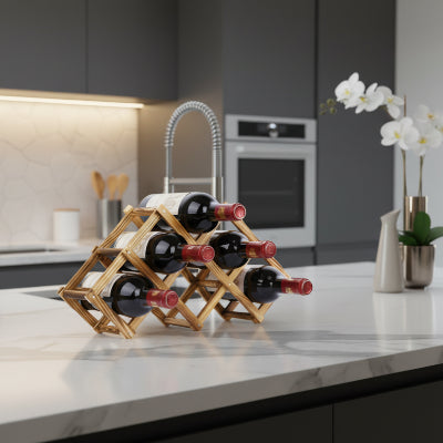range bouteille bois design simple et luxe six bouteilles