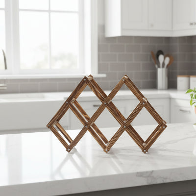 range bouteille bois pliable design naturel carbonise six bouteilles