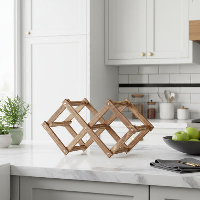 range bouteille bois pliable design naturel carbonise trois bouteilles