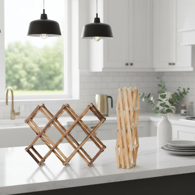 range bouteille en bois pratique plie ouvert