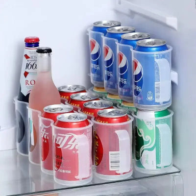 Range bouteille frigo plastique quatre bouteilles pratique et empilable