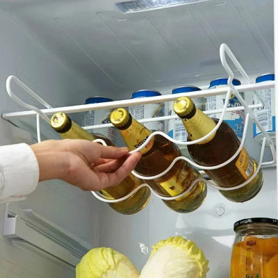 Range bouteille glissant métal blanc accès facile au frigo