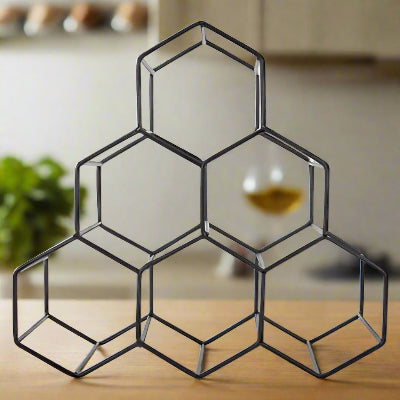 Range bouteille métal noir structure nid d’abeille premium