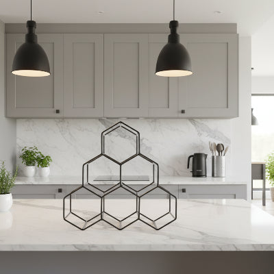 range bouteille metal noir structure nid d abeille